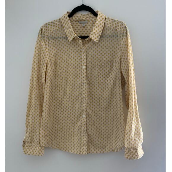 Halogen Yellow Apple Print‎ Button Up Top Size large - Picture 1 of 6